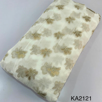 Dyeable Zari Georgette Fabric-KA2121