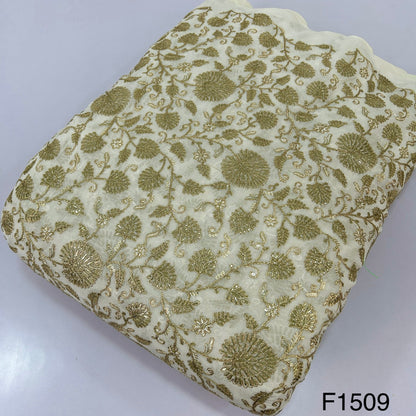 Zari Embroidered Georgette Fabric-F1509