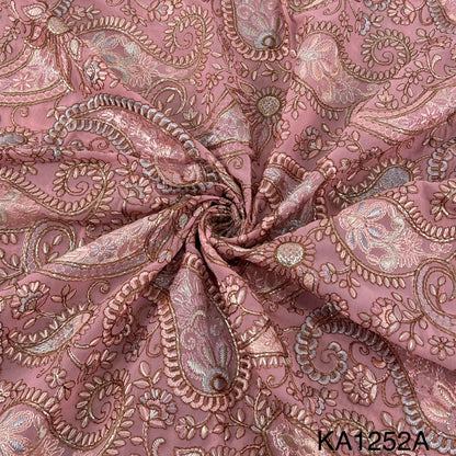 Thread Sequins Embroidered Georgette Fabric-KA1252