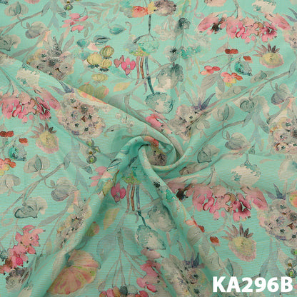 Printed Viscose Crepe Lurex Fabric-KA296