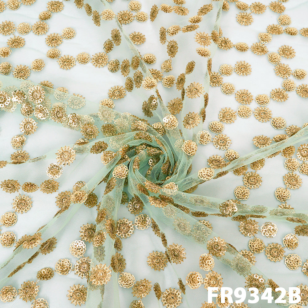 Zari Sequins Net Fabric - FR9342
