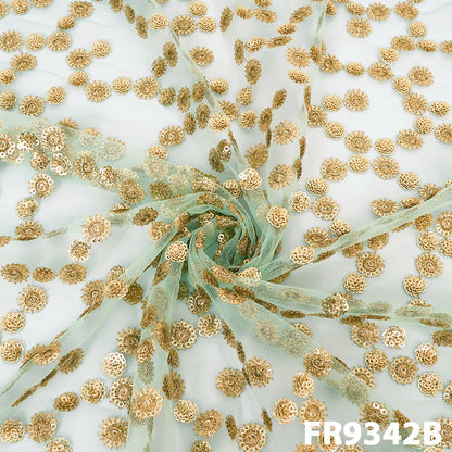 Zari Sequins Net Fabric - FR9342
