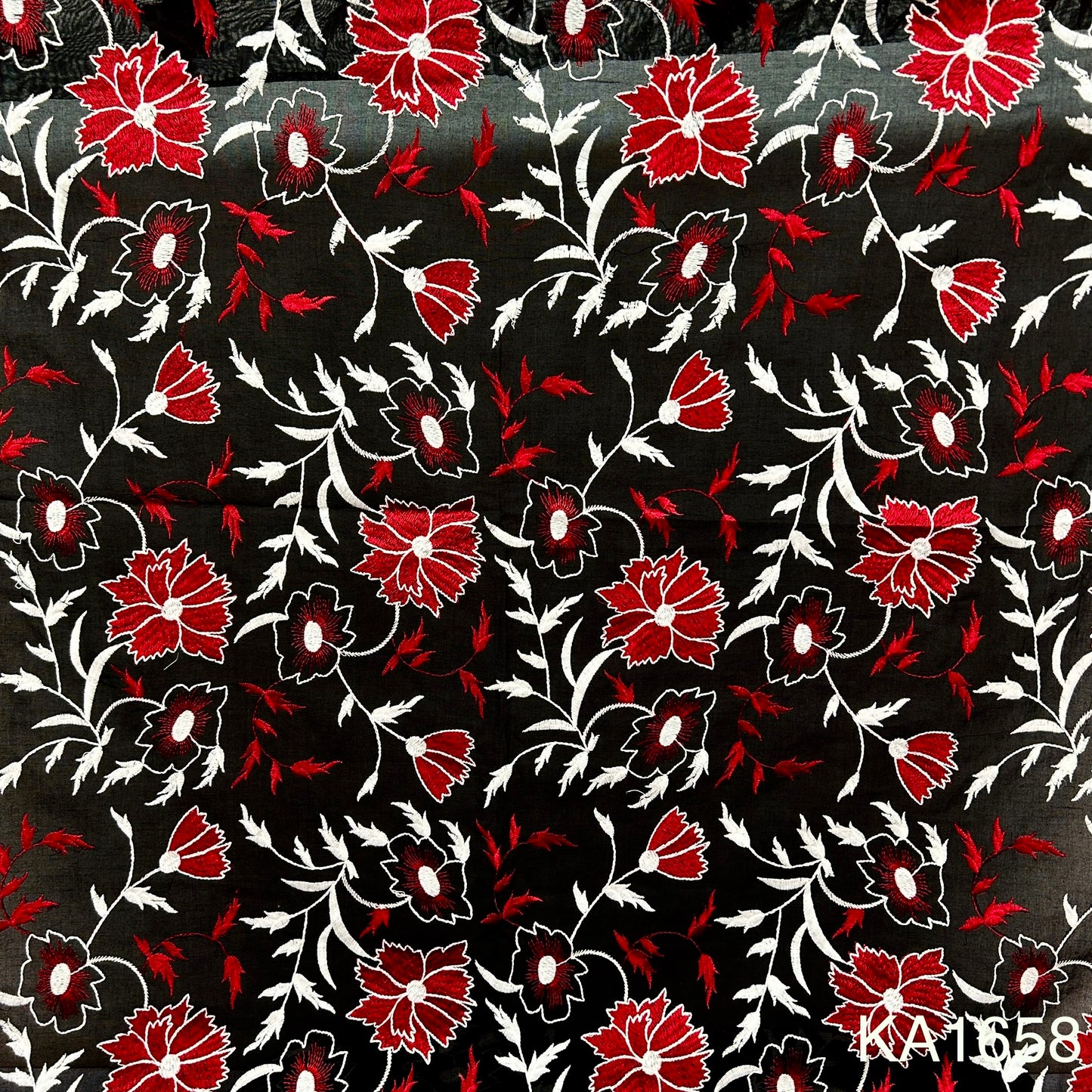 Embroidered Cotton Fabric-KA1658