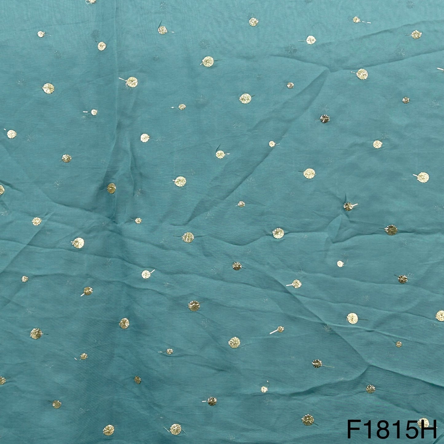 Zari Sequins Viscose Organza Fabric-F1815
