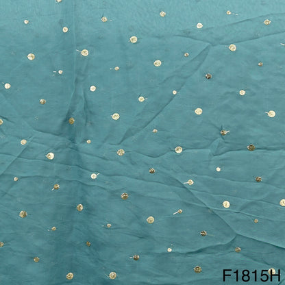 Zari Sequins Viscose Organza Fabric-F1815