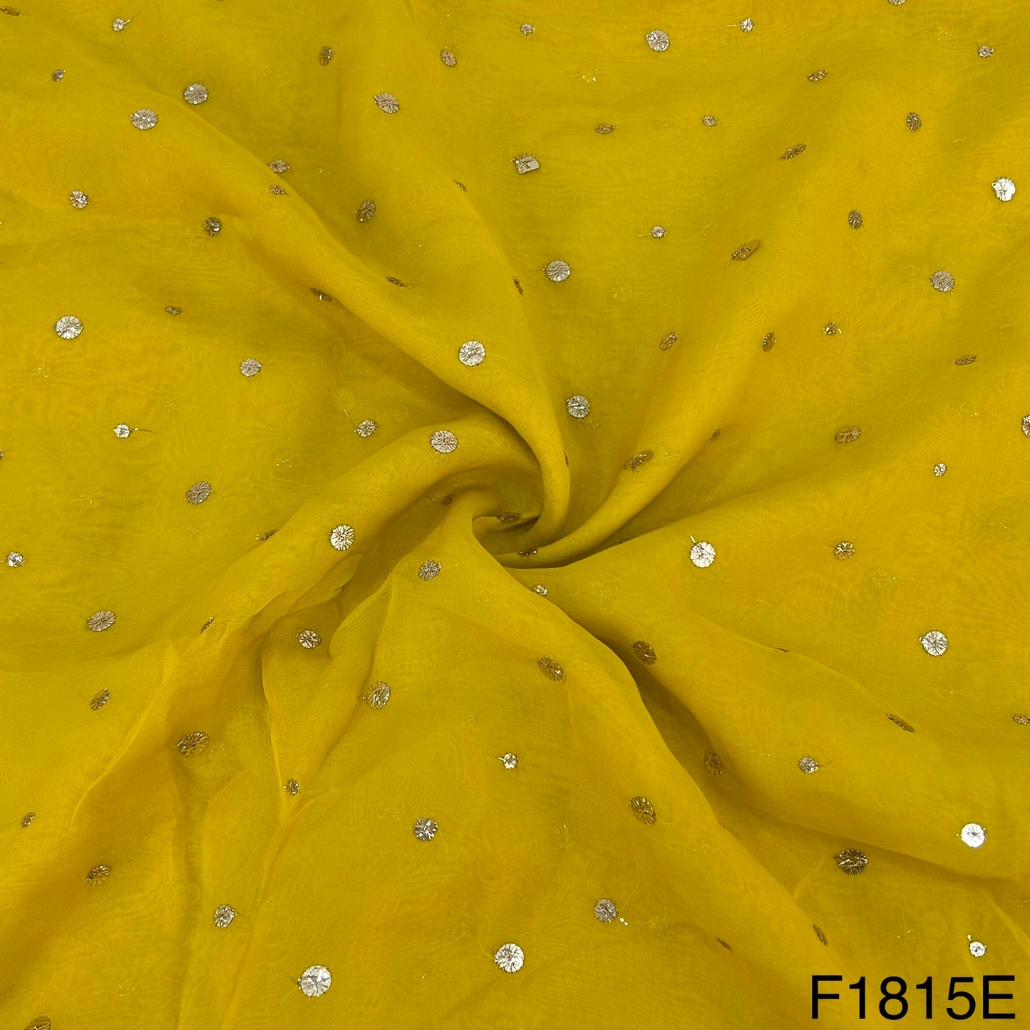 Zari Sequins Viscose Organza Fabric-F1815