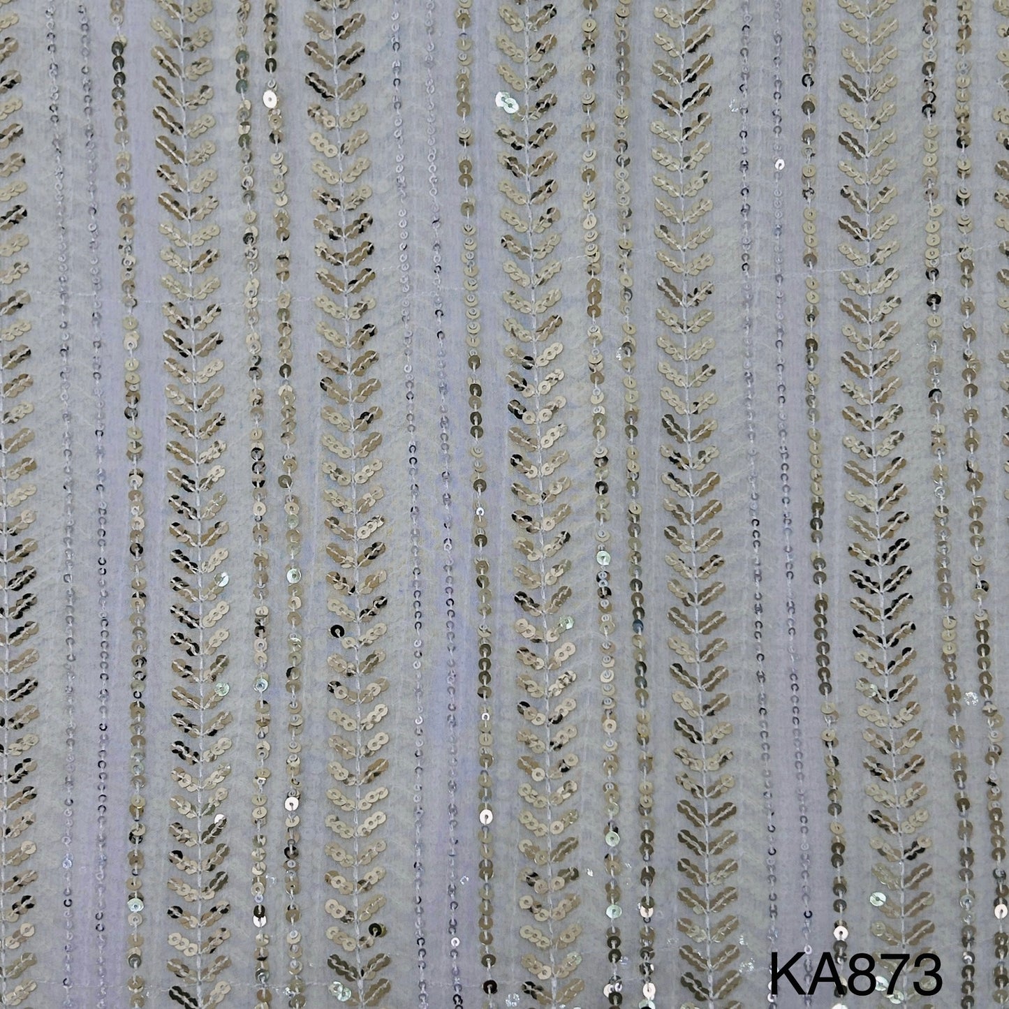 Dyeable Embroidered Sequins Georgette Fabric-KA873