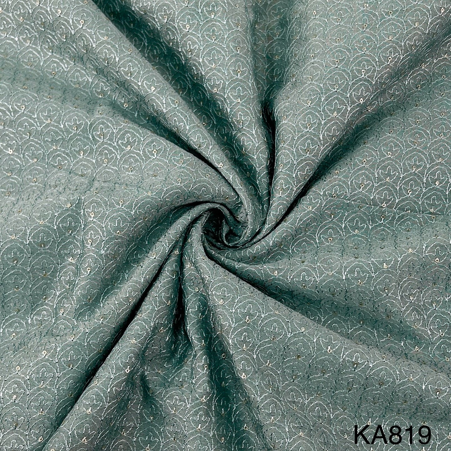 Embroidered Sequins Chanderi Fabric-KA819