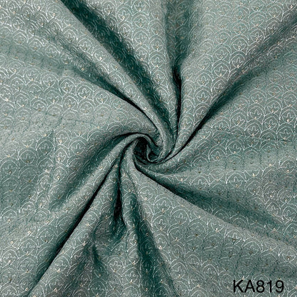 Embroidered Sequins Chanderi Fabric-KA819