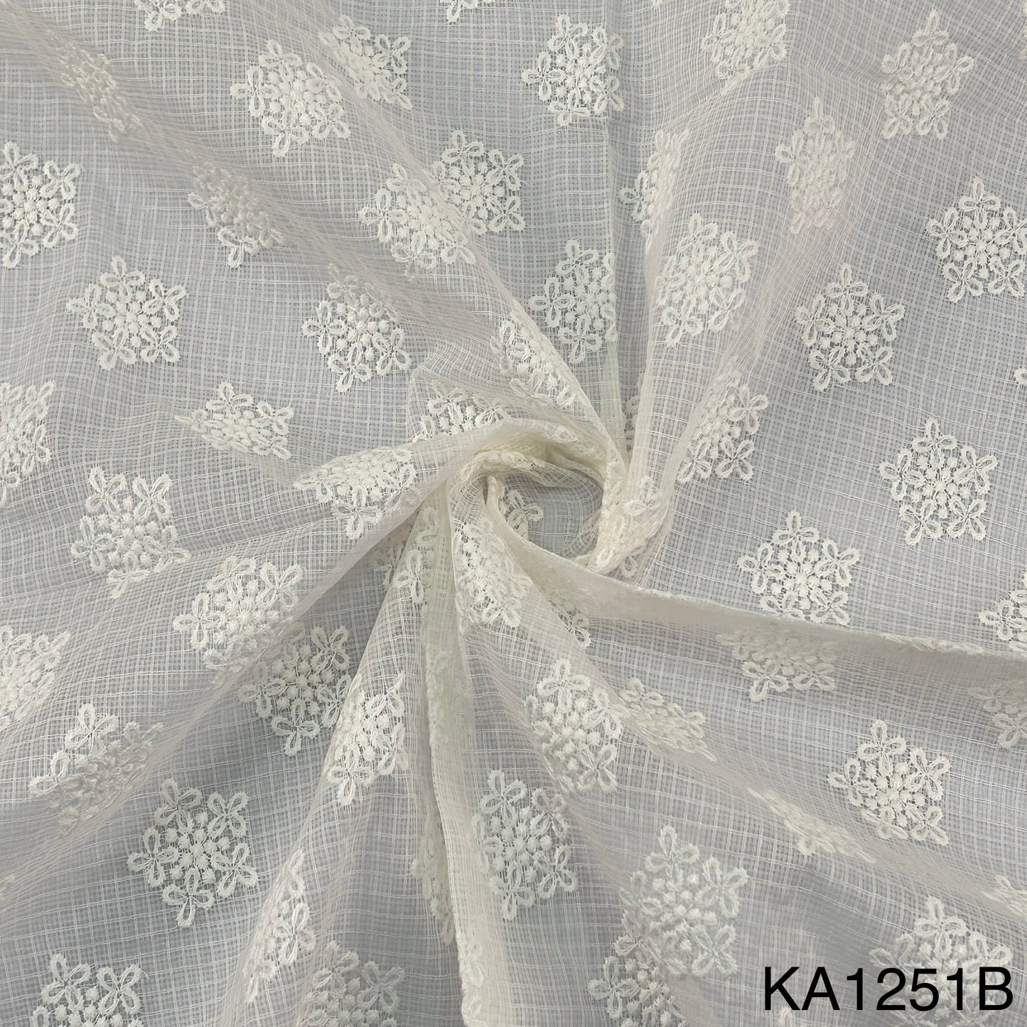 Embroidered Kota Cotton Fabric-Ka1251