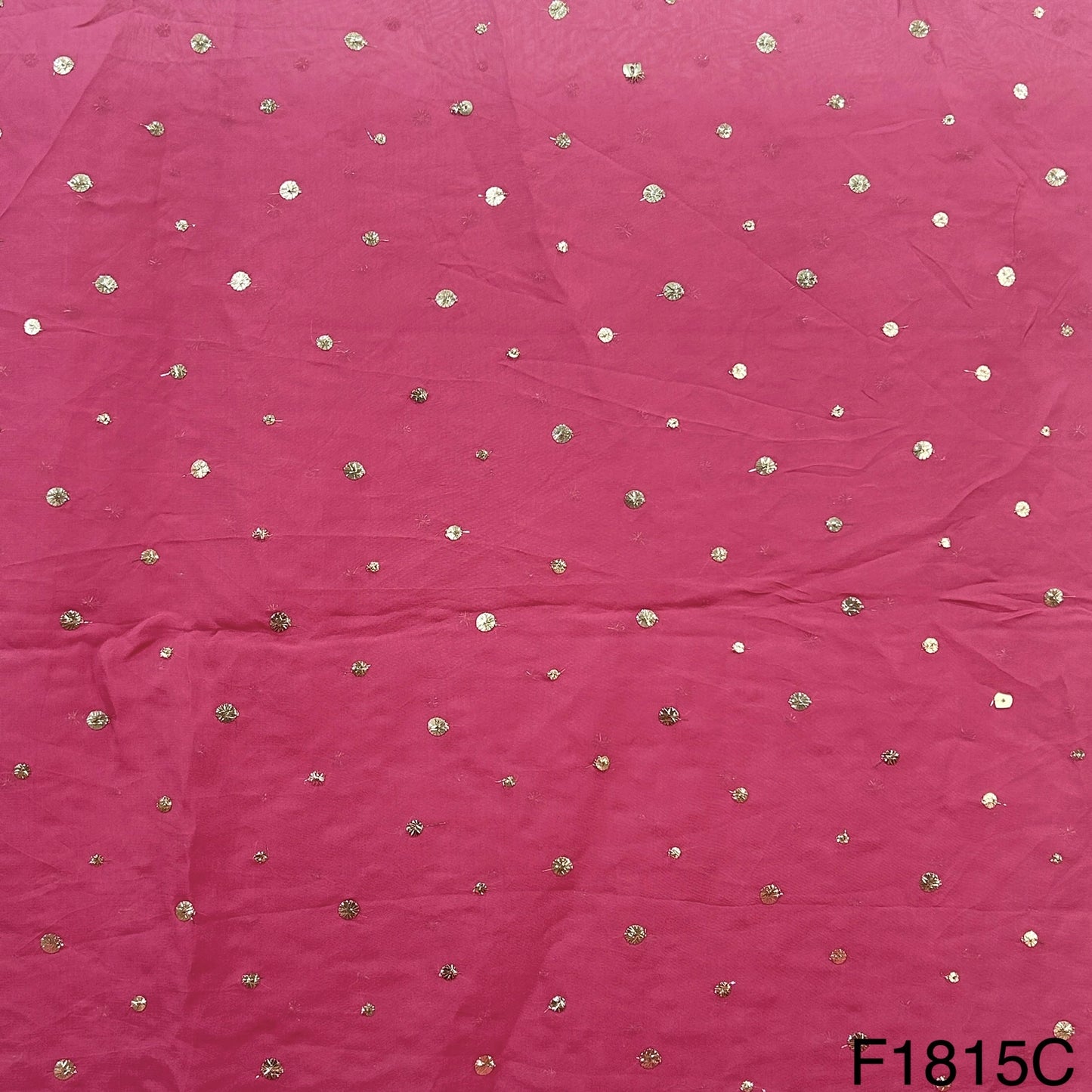 Zari Sequins Viscose Organza Fabric-F1815