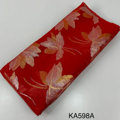 Pure Zari Embroidered Georgette Fabric-KA598