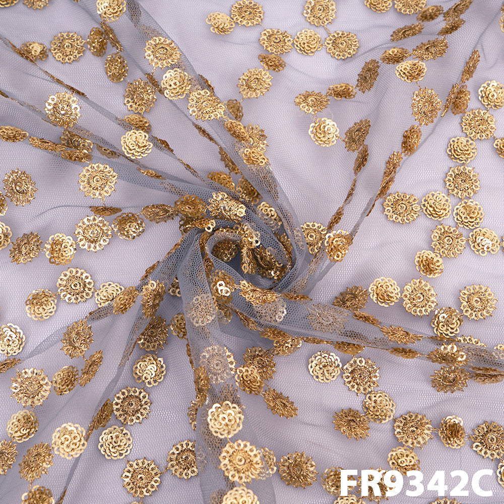 Zari Sequins Net Fabric - FR9342