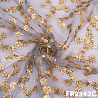 Zari Sequins Net Fabric - FR9342