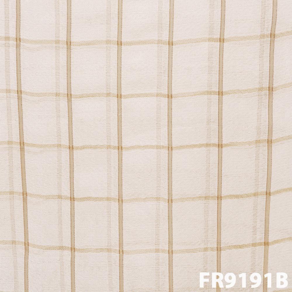 Zari Check Jute Silk Fabric-FR9191