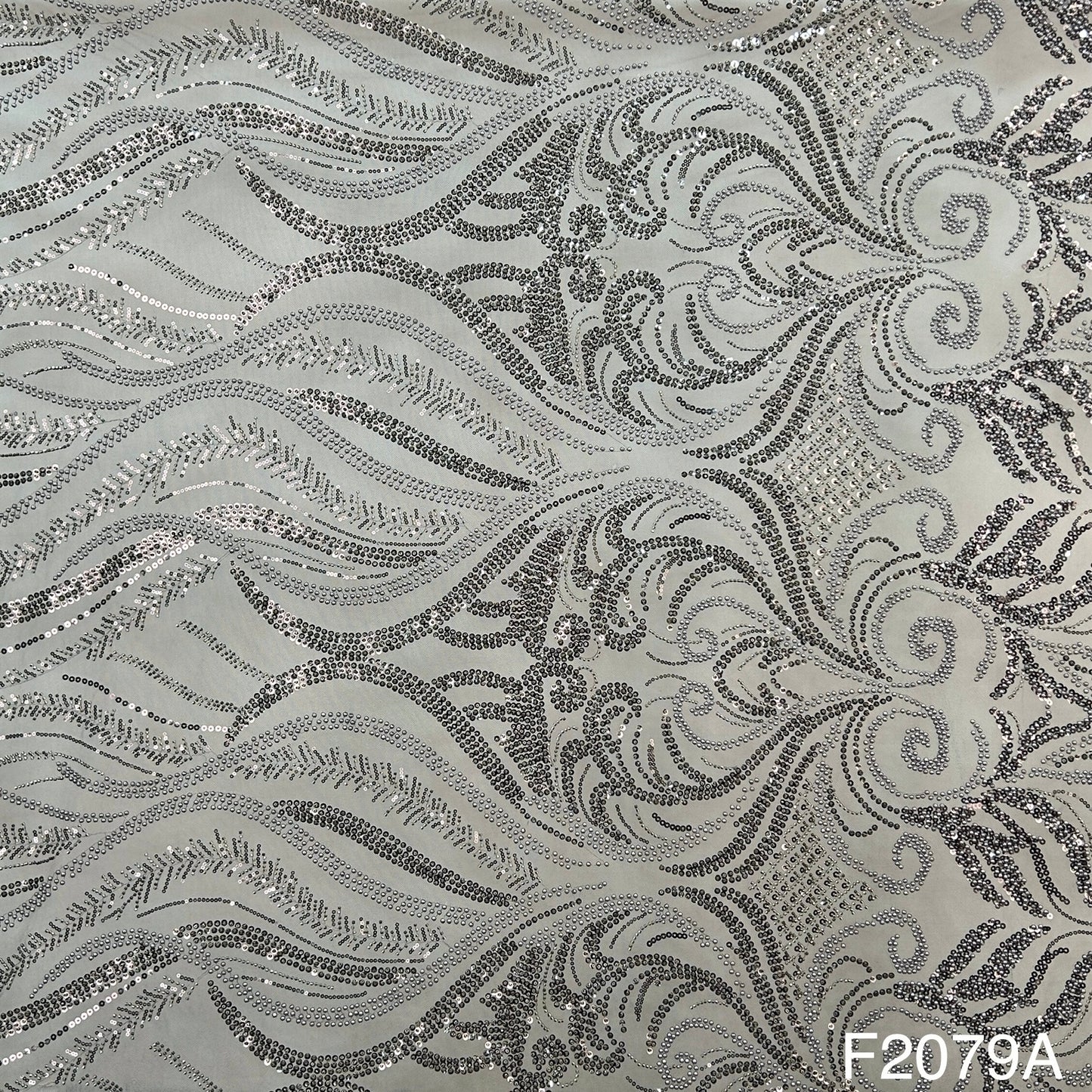 Imported Net With Sequins Beads Fabric - F2079