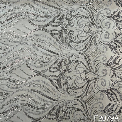 Imported Net With Sequins Beads Fabric - F2079