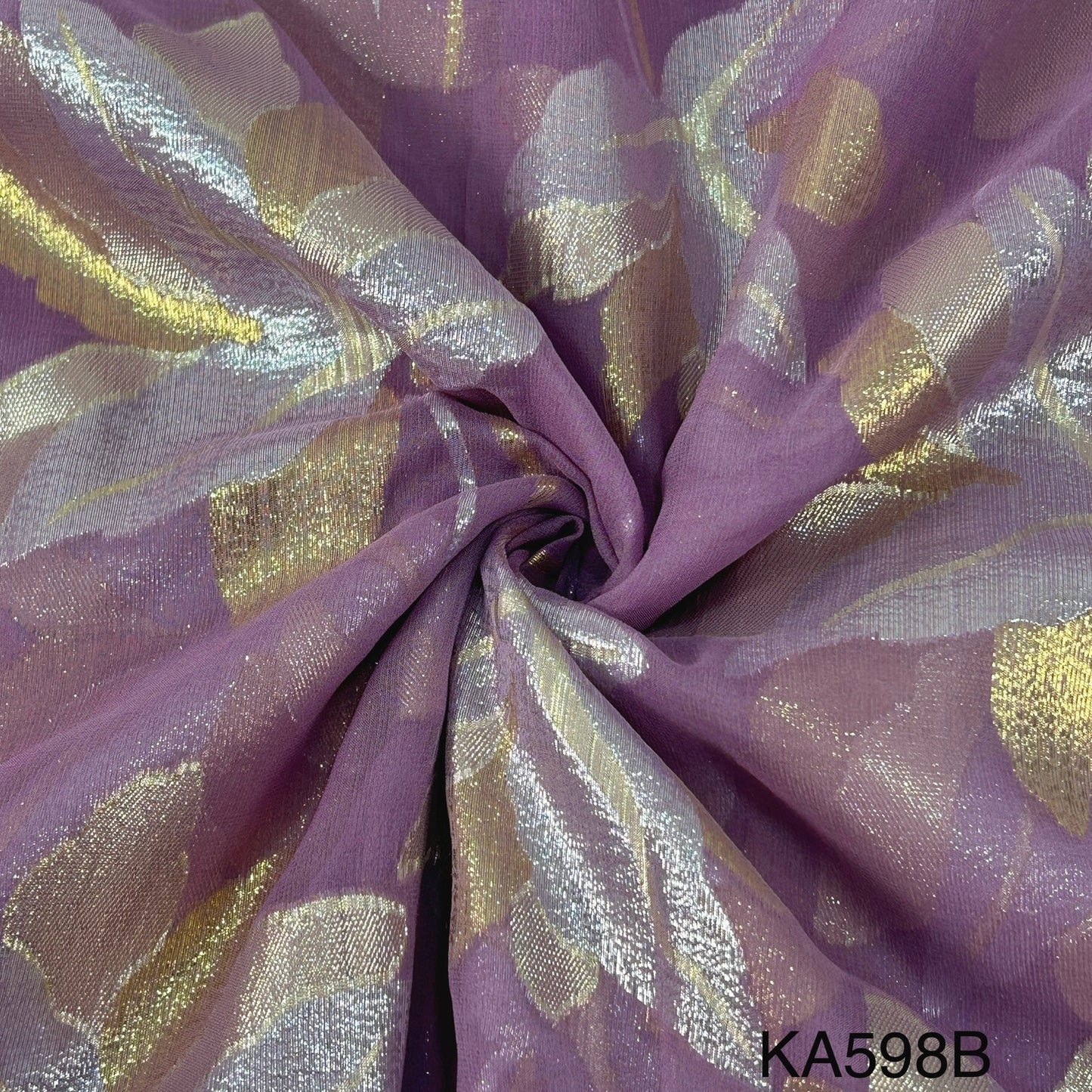 Pure Zari Embroidered Georgette Fabric-KA598