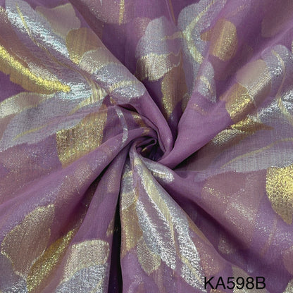 Pure Zari Embroidered Georgette Fabric-KA598