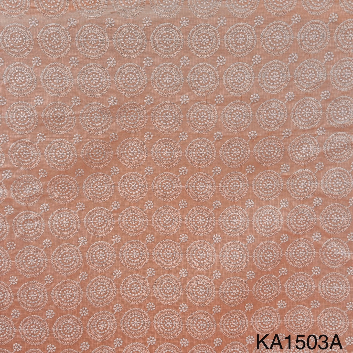 Embroidered Kota Cotton Fabric-KA1503