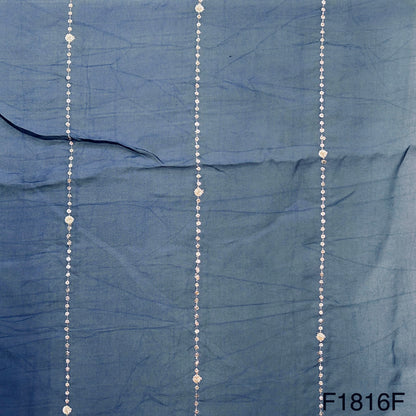 Zari Sequins Stripes Viscose Organza Fabric-F1816