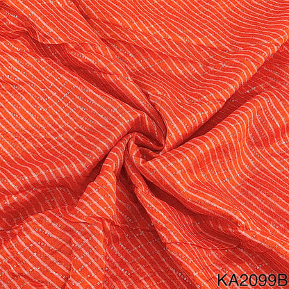 Bandhani Print Sequins Chinon Fabric-KA2099