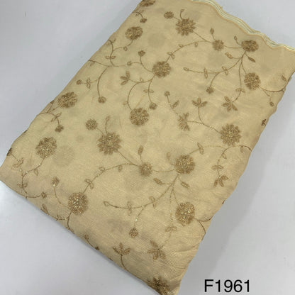 Zari Sequins Embroidered Tissue Fabric-F1961