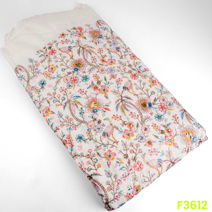 Thread Sequins Embroidered Cotton Fabric-F3612