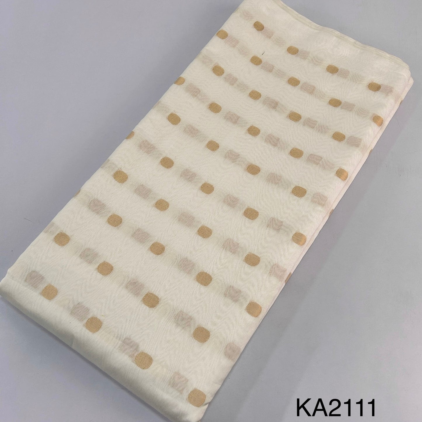 Dyeable Pure Silk Chanderi Zari Buti Fabric-KA2111