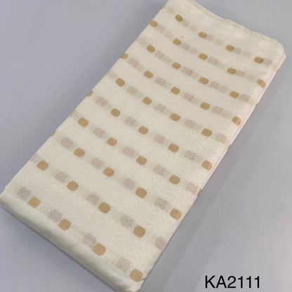 Dyeable Pure Silk Chanderi Zari Buti Fabric-KA2111