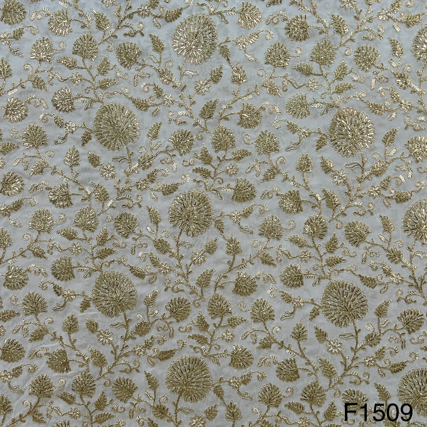 Zari Embroidered Georgette Fabric-F1509