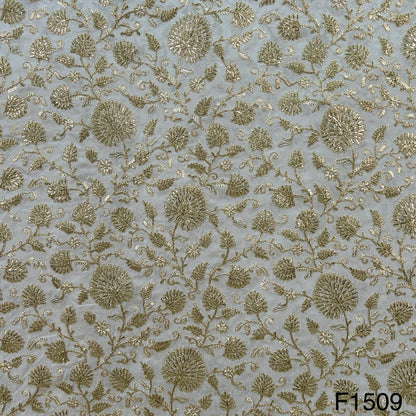 Zari Embroidered Georgette Fabric-F1509