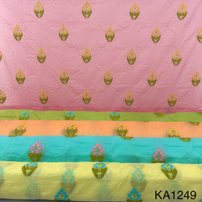 Embroidered Kota Cotton Fabric-KA1249