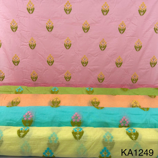 Embroidered Kota Cotton Fabric-KA1249