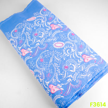 Thread Embroidered Cambric Cotton Fabric-F3614