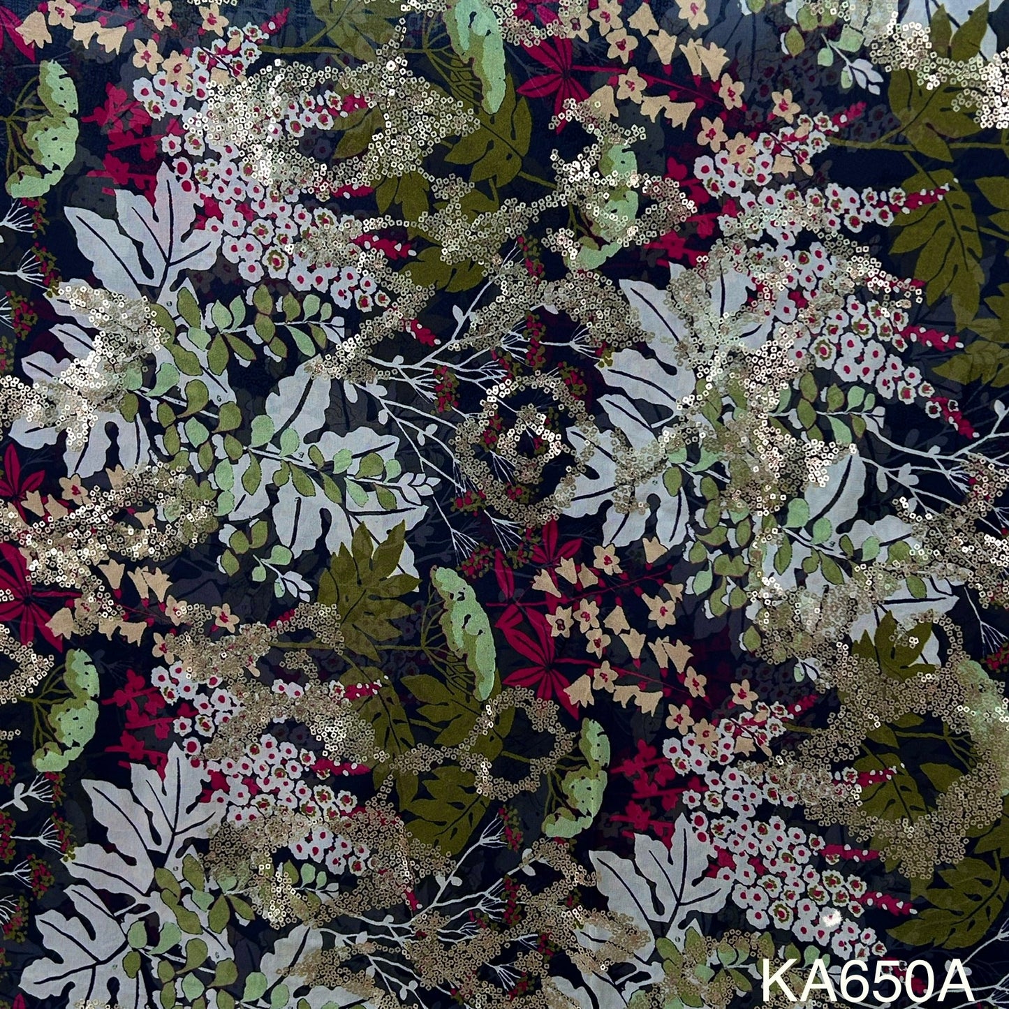 Printed Sequins Georgette Fabric-KA650