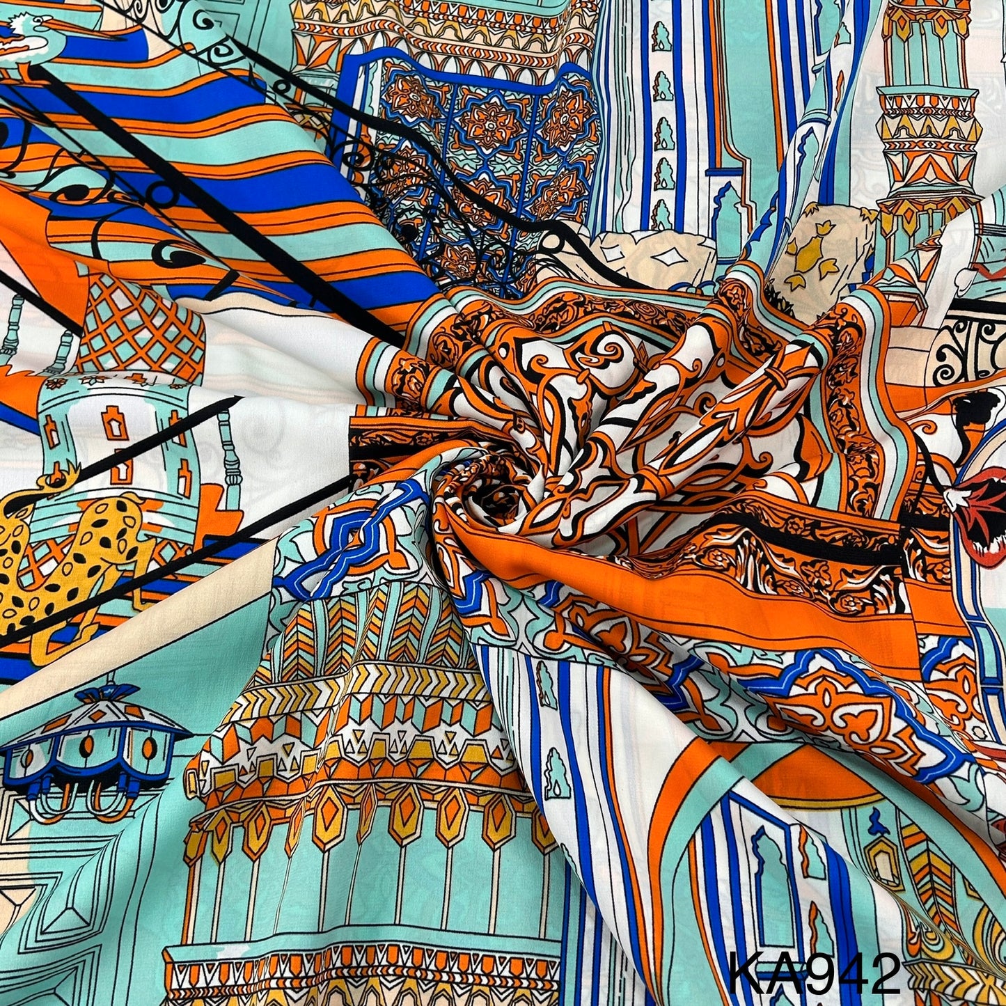 Printed Crepe Fabric-KA942