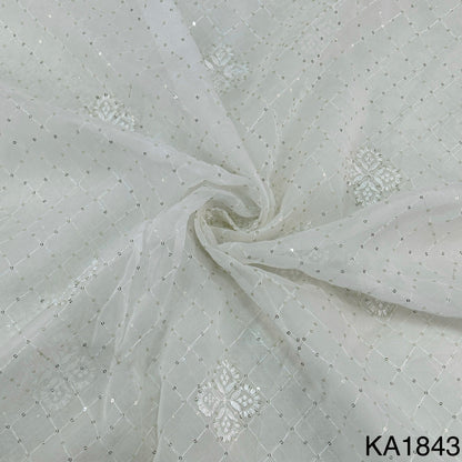 Dyeable Sequins Georgette Fabric-KA1843