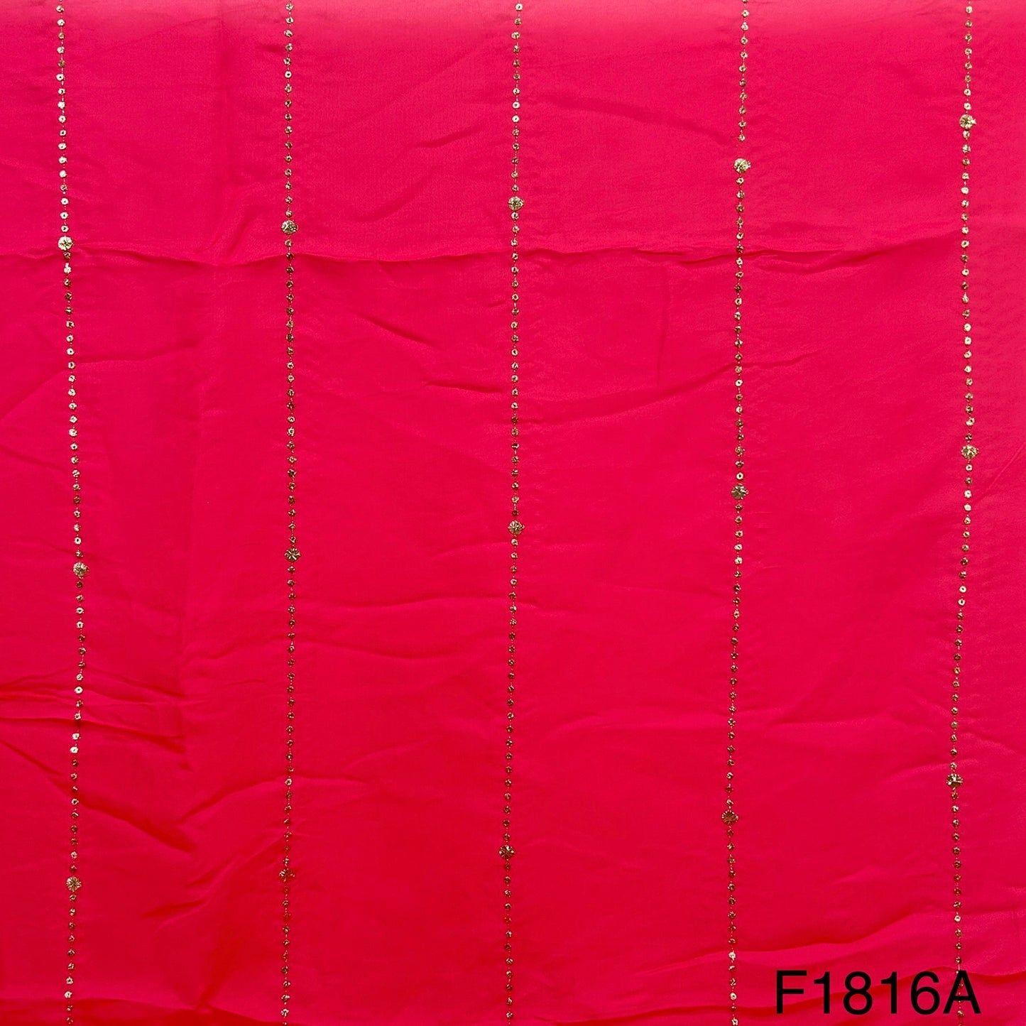 Zari Sequins Stripes Viscose Organza Fabric-F1816