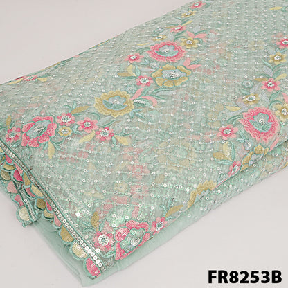 Embroidered Sequins Net Fabric-FR8253