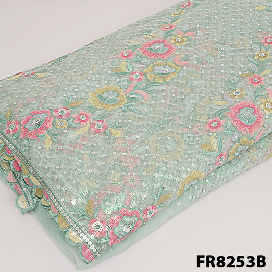 Embroidered Sequins Net Fabric-FR8253