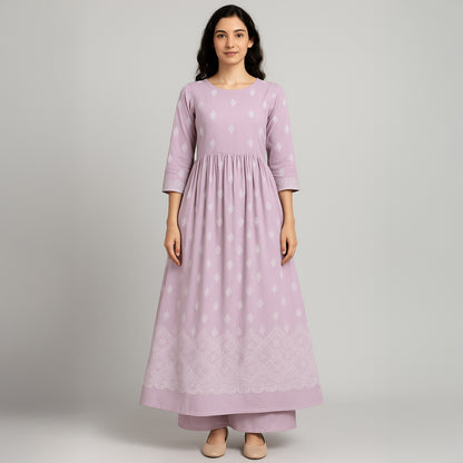 Hakoba Chikankari Cambric Cotton Fabric-F3622