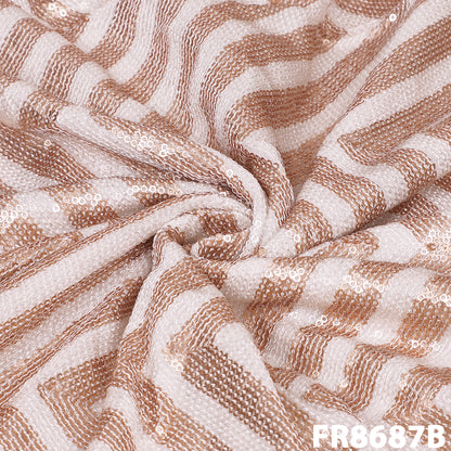 Dyeable Sequins Georgette Fabric-FR8687