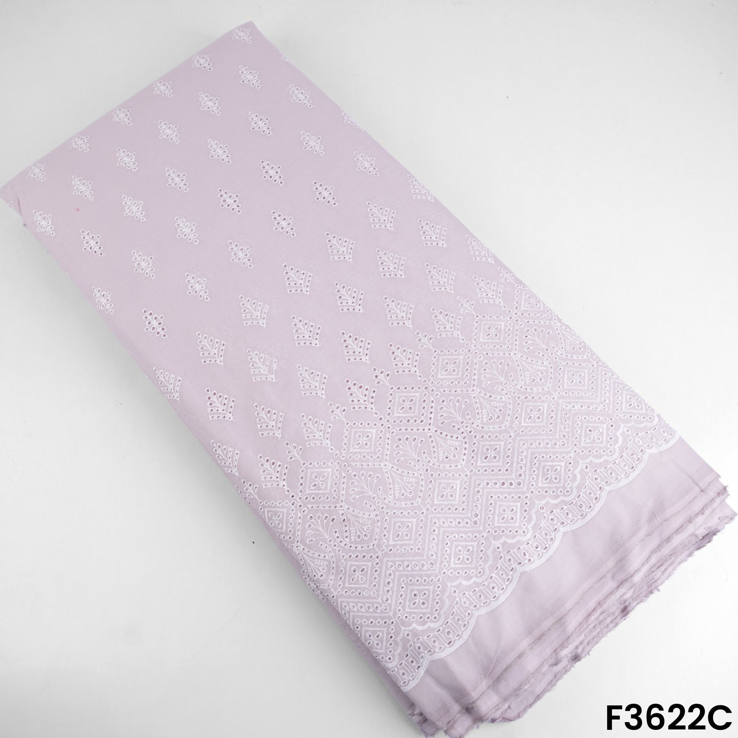 Hakoba Chikankari Cambric Cotton Fabric-F3622