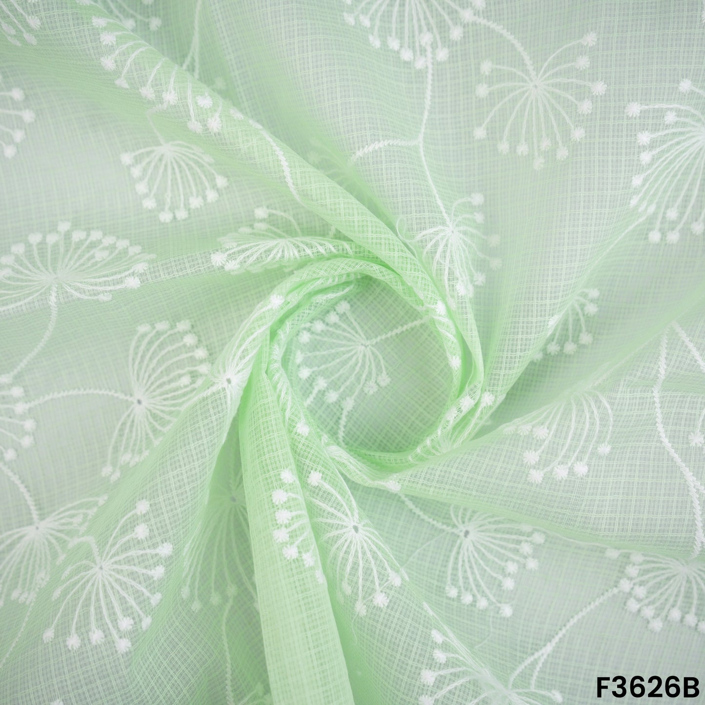 Thread Embroidered Kota Cotton Fabric-F3626