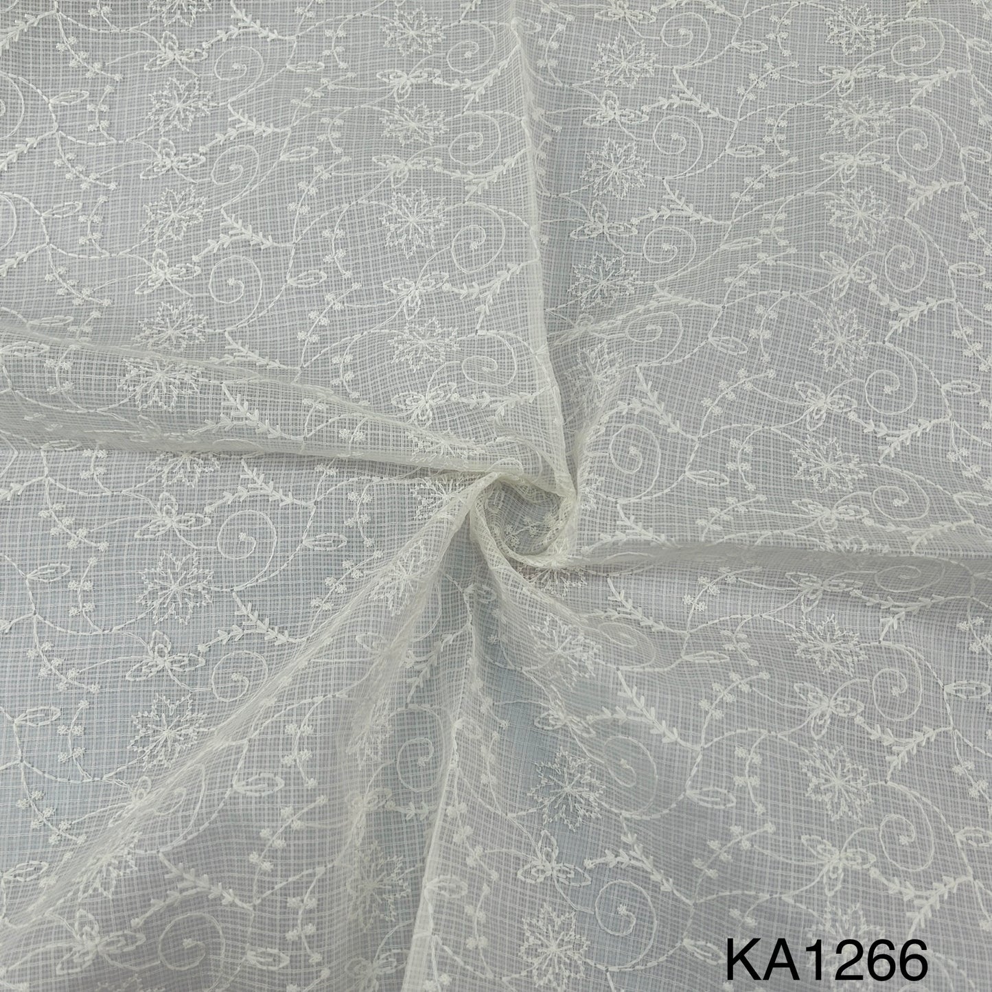 Embroidered Kota Cotton Fabric-KA1266