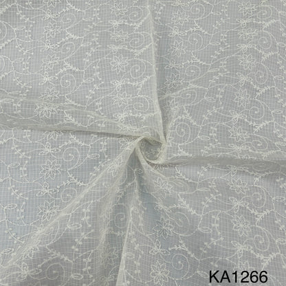 Embroidered Kota Cotton Fabric-KA1266