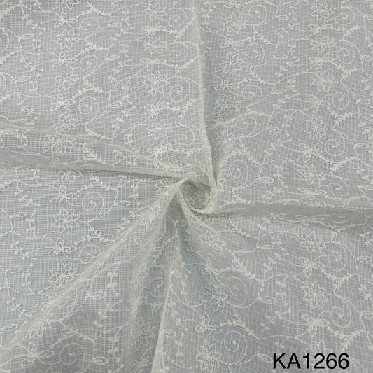 Embroidered Kota Cotton Fabric-KA1266