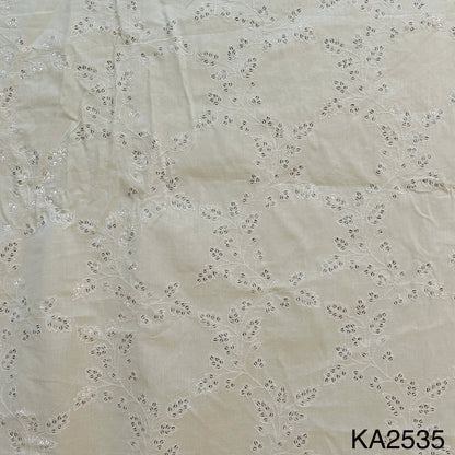 Thread Sequins Embroidered Cotton Fabric-KA2535