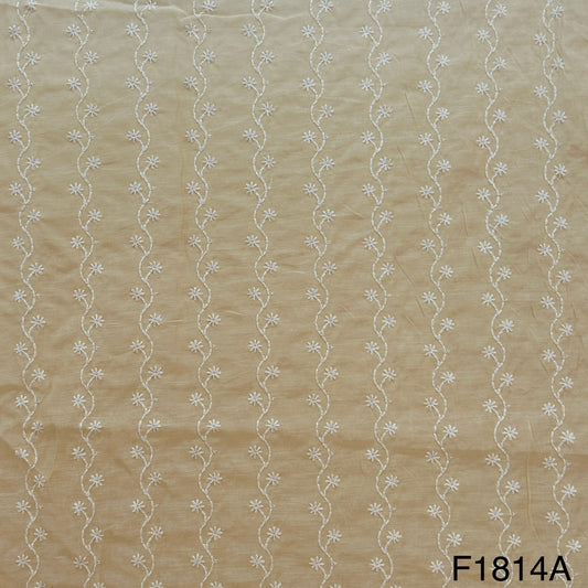 Thread Sequins Embroidered Chanderi Silk fabric-F1814